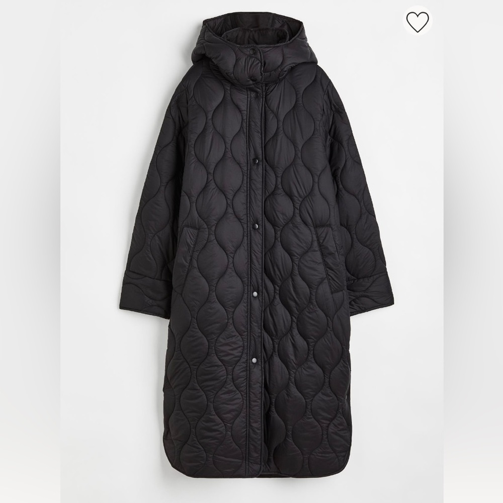 H&M quilted coat with hood